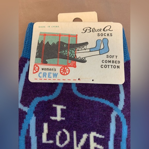 Blue Q Women's Socks -  I Love My Job - ha ha Just Kidding Purple Novelty Funny - Picture 5 of 6